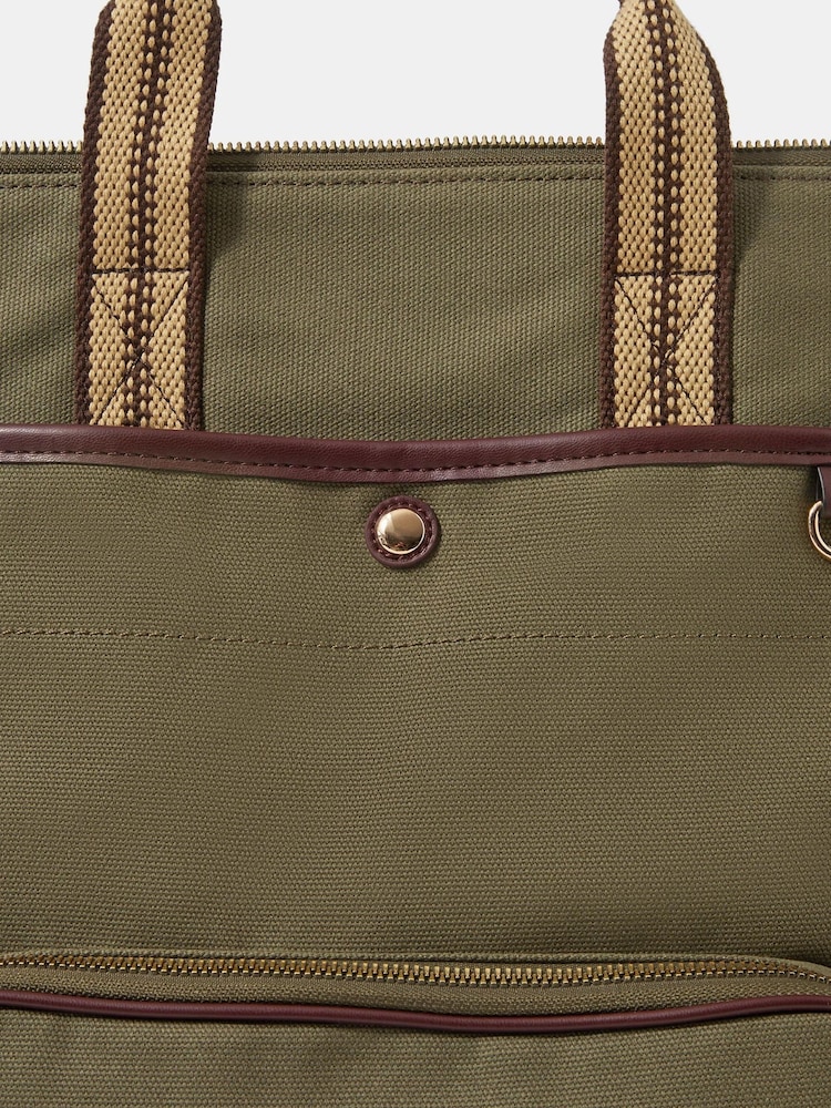 Accessorize Green Multi-Pocket Canvas Backpack - Image 2 of 3 Accessorize Green Multi-Pocket Canvas Backpack - Image 2 of 3
