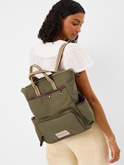 Accessorize Green Multi-Pocket Canvas Backpack - Image 3 of 3