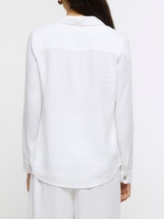 River Island White Linen Regular Shirt - Image 2 of 4