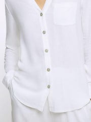 River Island White Linen Regular Shirt - Image 3 of 4
