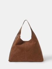 Accessorize Brown Slouchy Suede Shoulder Bag - Image 1 of 2