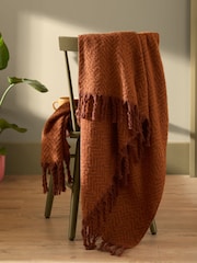 Furn Cinnamon Tweedie Brushed Herringbone 130X180cm Throw - Image 1 of 3