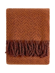 Furn Cinnamon Tweedie Brushed Herringbone 130X180cm Throw - Image 3 of 3