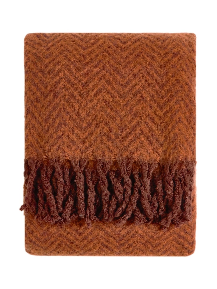Furn Cinnamon Tweedie Brushed Herringbone 130X180cm Throw - Image 3 of 3 Furn Cinnamon Tweedie Brushed Herringbone 130X180cm Throw - Image 3 of 3