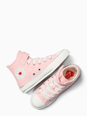 Converse Pink/White Chuck Taylor All Star 1V Junior Trainers - Image 5 of 15