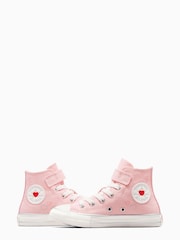 Converse Pink/White Chuck Taylor All Star 1V Junior Trainers - Image 6 of 15