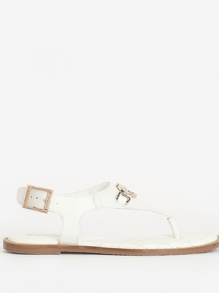 Barbour® White Vivienne Leather Sandals - Image 1 of 6