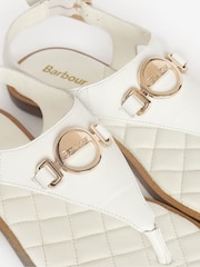 Barbour® White Vivienne Leather Sandals - Image 6 of 6