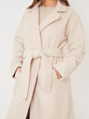 In The Style Pink Gemma Louise Miles Borg Longline Belted Coat - Image 4 of 4