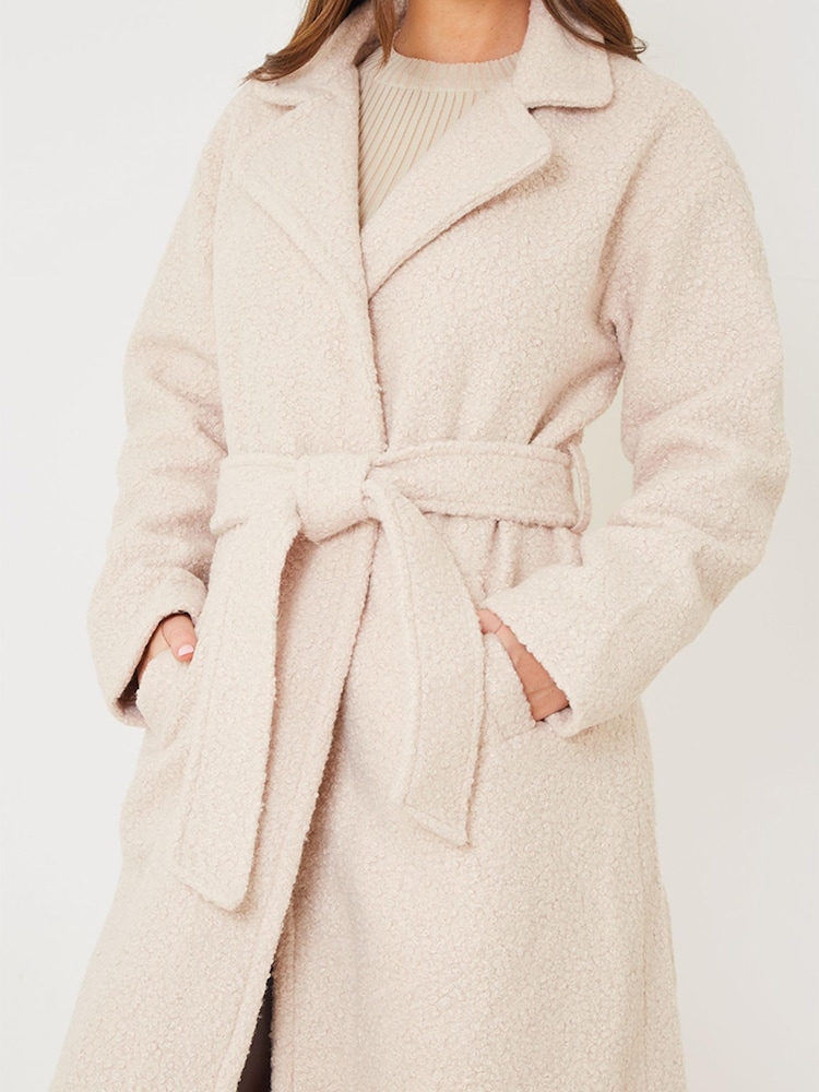 In The Style Pink Gemma Louise Miles Borg Longline Belted Coat - Image 4 of 4