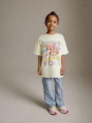Cream Graffiti Flower Oversized Embellished Graphic T-Shirt (3-16yrs) - Image 1 of 6
