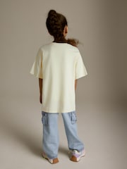 Cream Graffiti Flower Oversized Embellished Graphic T-Shirt (3-16yrs) - Image 2 of 6