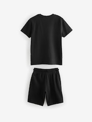 črna/bela - 100% Cotton z izrazitim barvnim vzorcem majica And Shorts Set (3-16yrs) - Slika 2 iz 3