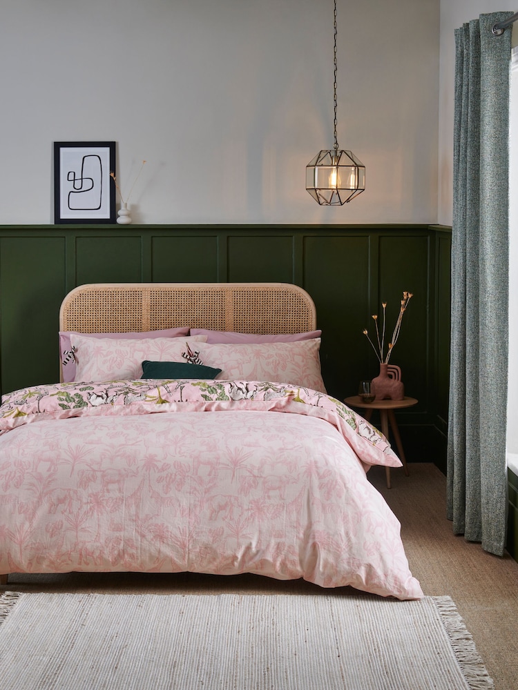 Pink Safari Reversible 100% Cotton Duvet Cover and Pillowcase Set - Image 2 of 7