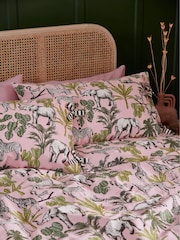 Pink Safari Reversible 100% Cotton Duvet Cover and Pillowcase Set - Image 3 of 7