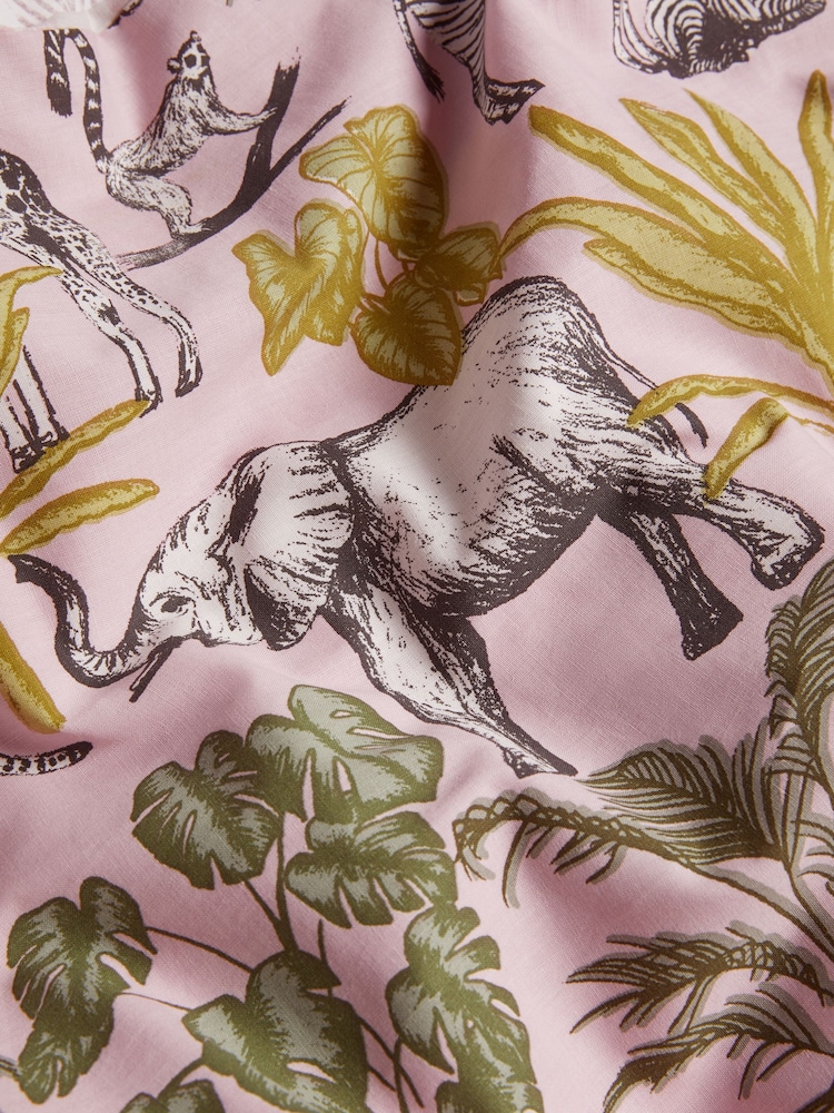 Pink Safari Reversible 100% Cotton Duvet Cover and Pillowcase Set - Image 7 of 7