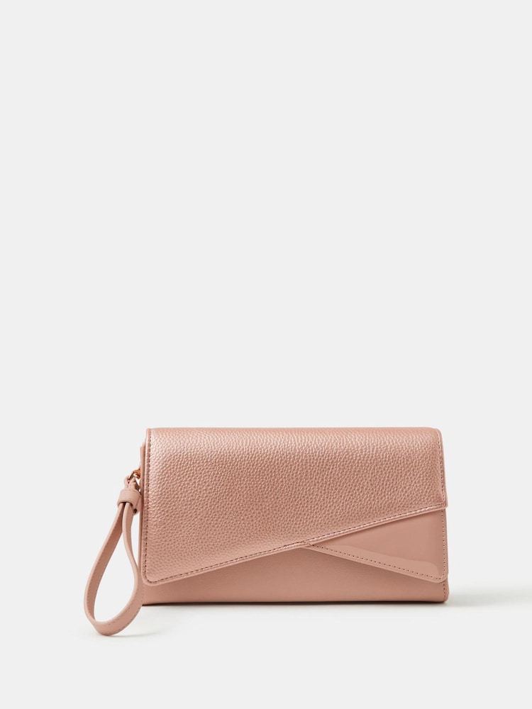Accessorize Pink Fold Over Clutch Bag - Image 1 of 3 Accessorize Pink Fold Over Clutch Bag - Image 1 of 3