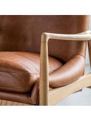 Gallery Home Brown Kacyee Leather Armchair - Image 3 of 8
