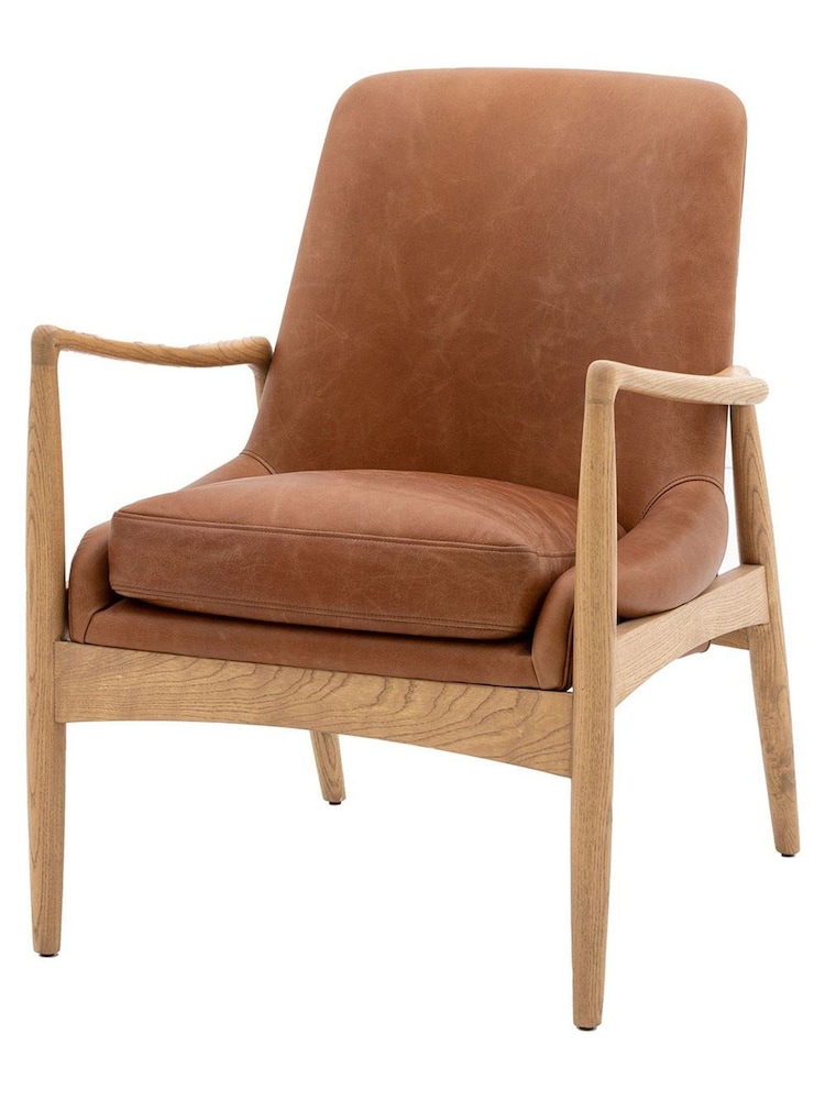 Gallery Home Brown Kacyee Leather Armchair - Image 8 of 8