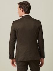 Brown Slim Fit Wool Blend Suit Jacket - Image 3 of 11