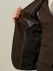 Brown Slim Fit Wool Blend Suit Jacket - Image 6 of 11