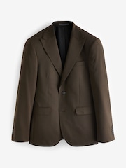 Brown Slim Fit Wool Blend Suit Jacket - Image 7 of 11