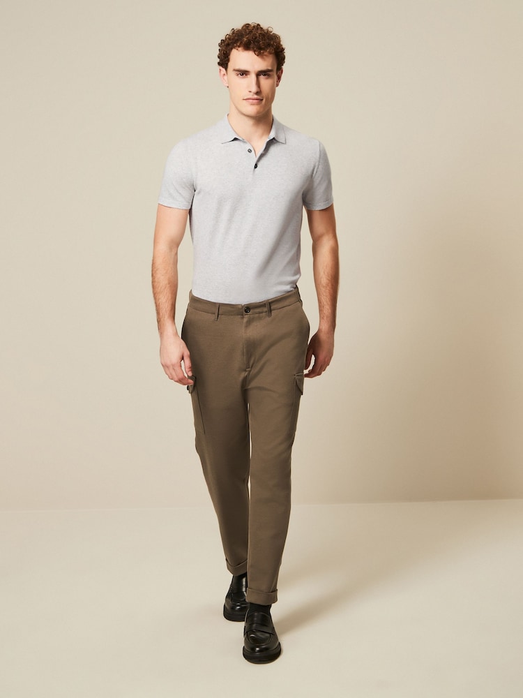 Grey Knitted Polo Shirt - Image 2 of 7
