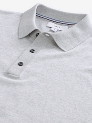 Grey Knitted Polo Shirt - Image 6 of 7