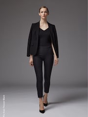 LK Bennett Black Slim Crepe Evan Cut Trousers - Image 1 of 4