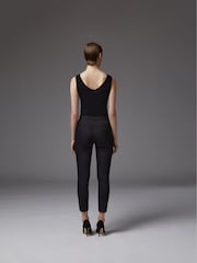 LK Bennett Black Slim Crepe Evan Cut Trousers - Image 2 of 4