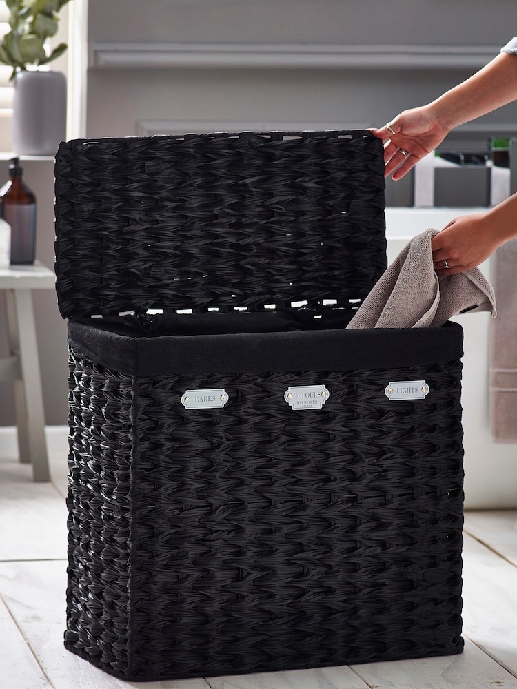 Black Hepworth Wicker Sorter Laundry - Image 2 of 7