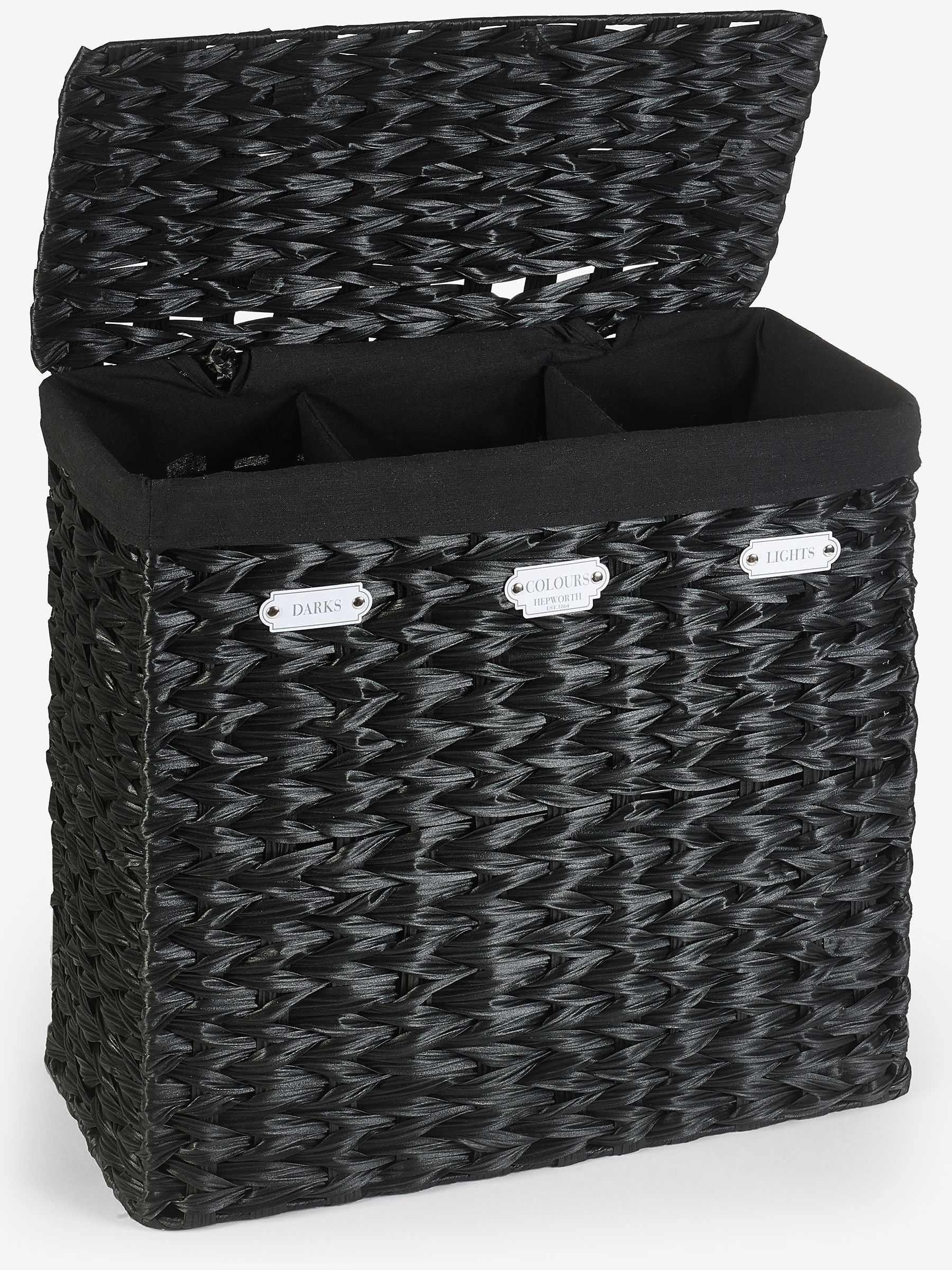 Black Hepworth Wicker Sorter Laundry