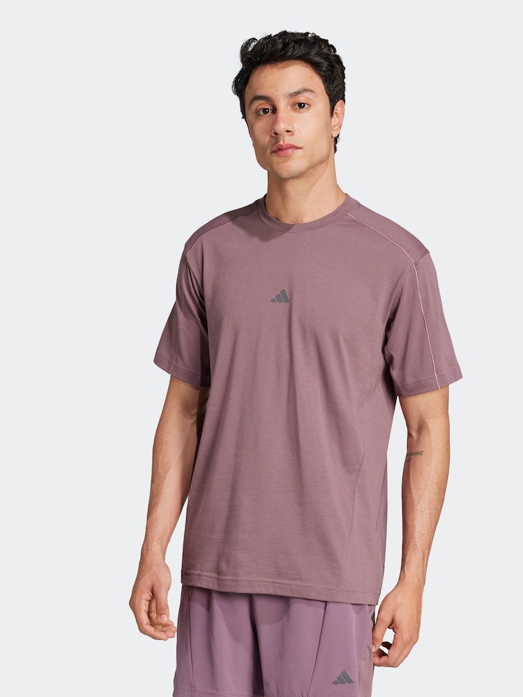 adidas Purple Yoga T-Shirt - Image 1 of 7