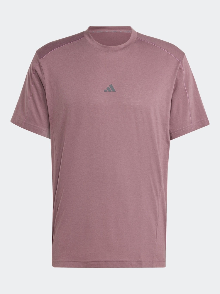 adidas Purple Yoga T-Shirt - Image 7 of 7