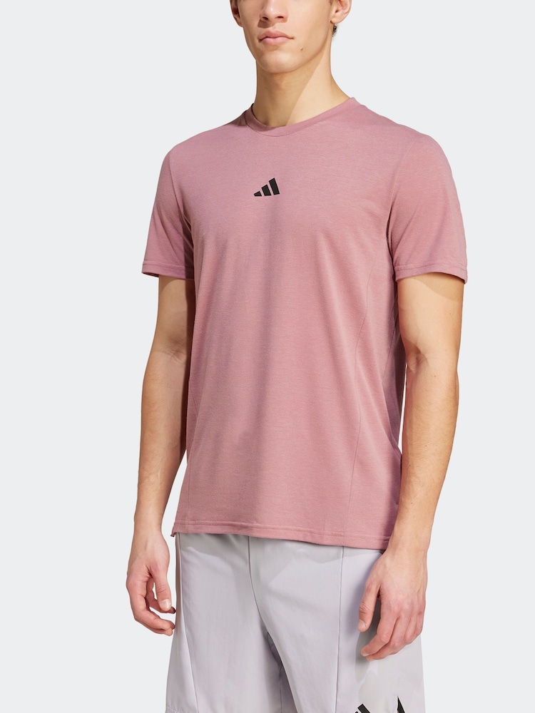 adidas Pink Designed for Training Workout T-Shirt - Image 2 of 7