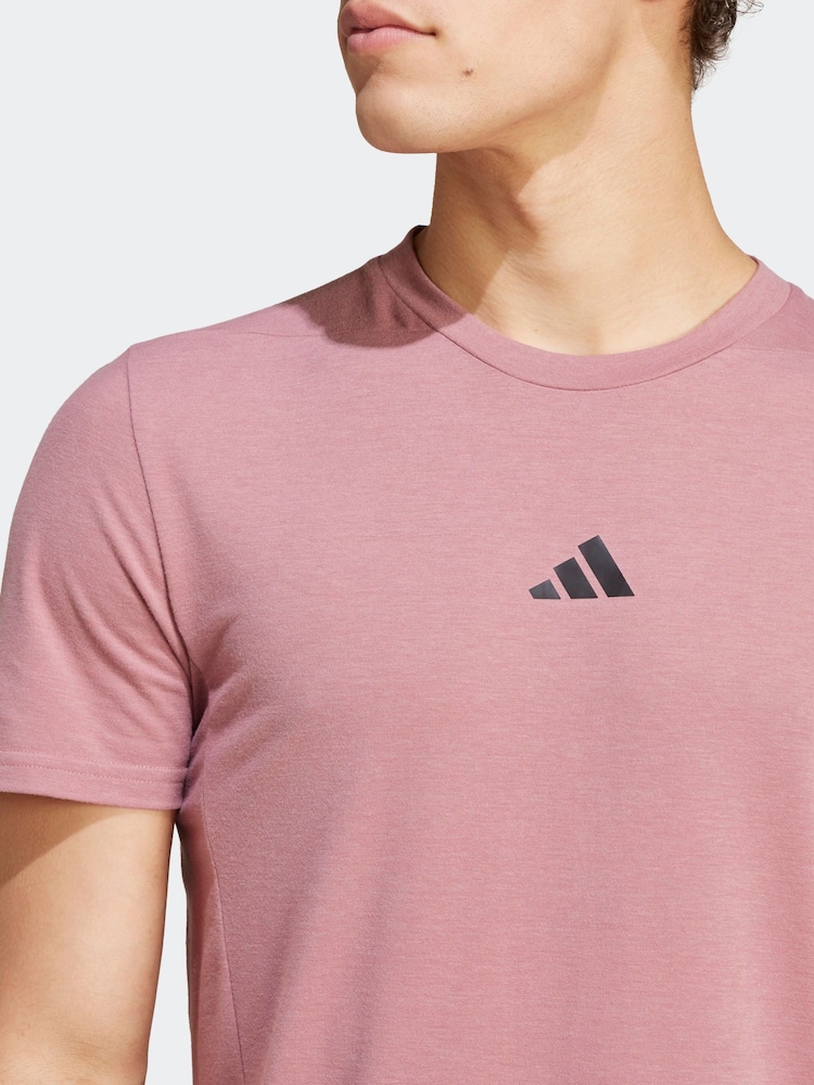 adidas Pink Designed for Training Workout T-Shirt - Image 7 of 7