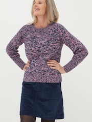 FatFace Blue Fleur Crew Jumper - Image 1 of 5