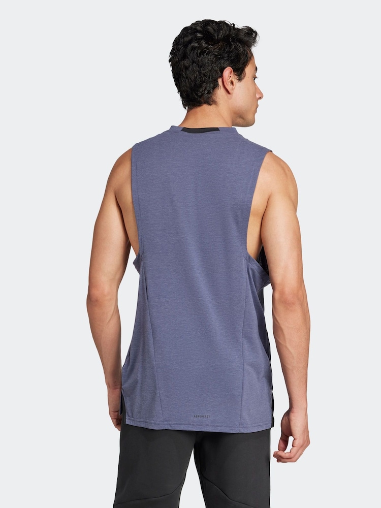 Синий - adidas Designed For Training Workout Tank Top - Изображение 2 из 7