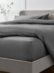 Charcoal Grey Collection Luxe 400 Thread Count 100% Egyptian Deep Fitted Cotton Sateen Sheet - Image 2 of 2