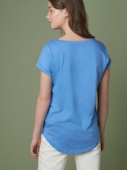 Blue Pale Cap Sleeve T-Shirt Top - Image 2 of 5
