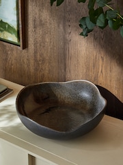 Black Extra Large Reactive Glaze Decorative Bowl - Image 1 of 3