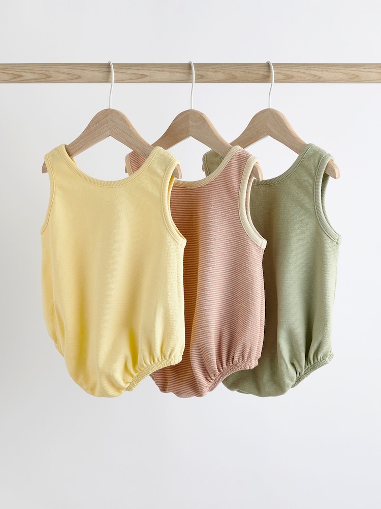 Minerals Baby 100% Cotton Jersey Bloomer Romper 3 Pack (0mths-3yrs) - Image 2 of 7
