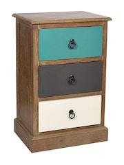 Pacific Multi Pine Wood 3 Drawer Bedside Table - Image 3 of 3