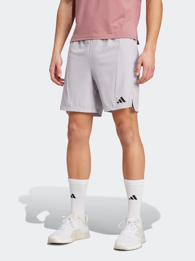 adidas Grey Designed for Training Workout Shorts - Image 1 of 6
