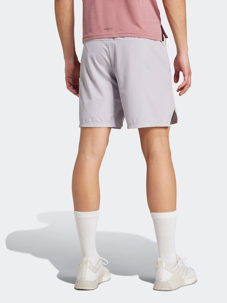 adidas Grey Designed for Training Workout Shorts - Image 2 of 6