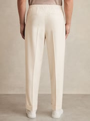 Reiss Ecru Brighton Relaxed Drawstring Trousers with Turn-Ups - Image 5 of 6