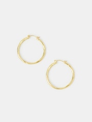 Accessorize 14ct Plated Molten Hoop Earrings - 1суретінің 1 суреті