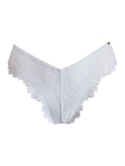 Pour Moi White Brief India Eyelash Lace V Knickers - Image 4 of 5