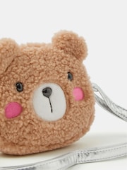 Angels By Accessorize Brown Fluffy Bear Crossbody Bag - Image 2 of 2