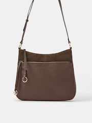 Accessorize Brown Leather Messenger Cross-Body Bag - Image 2 of 3